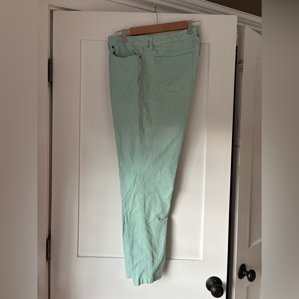 Mint green Land’s End corduroy pants size 16
